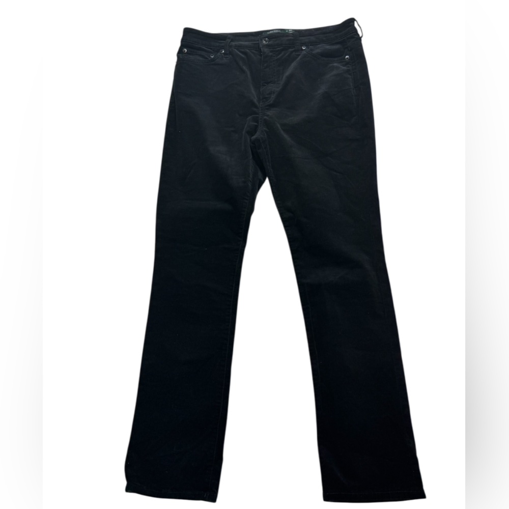 Lauren Ralph Lauren Black Plush Corduroy Straight Leg Jeans 12